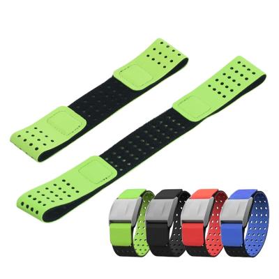 China Eco-friendly Running Adjustable Heart Rate Monitor Arm Strap Elastic Hook And Loop Arm Band Gym for sale