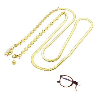 China New CLASSIC Dedigns Stainless Steel Gold Jewelry Fashion And Elegant Glass Chain for sale