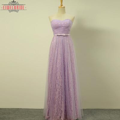 China Viable Elegant Purple Lace Tulle Strapless Women Evening Dresses Lavender for sale