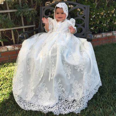 China Long Style Breathable Shorts Sleeves Kids Girl Boy Baptism Baby Christening Gowns Lace Christening Gowns for sale