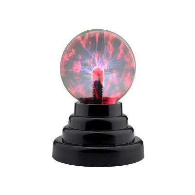 China ABS USB or Batteries Powered Magic Novelty Toy Black Plasma Ball Base Touch and Sound Light Activation for sale