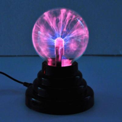 China ABS USB or Batteries Powered Magic Novelty Toy Black Plasma Ball Base Touch and Sound Light Activation for sale