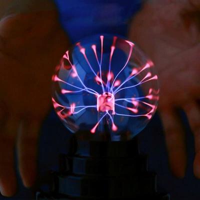 China ABS USB or Batteries Powered Magic Novelty Toy Black Plasma Ball Base Touch and Sound Light Activation for sale