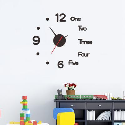 China Antique popular creative acrylic clock 3D style mute wall clock DIY wall clock for sale