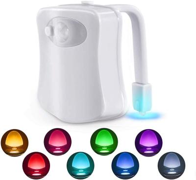 China 8 Color Glow Toilet Bowl Light Modern Motion Sensor Battery Operated Toilet Bowl Led Night Lights Waterproof Toilet Bowl Light for sale