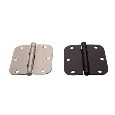 China Modern Hardware Accessory Furniture 3.5 Inch Steel Iron 5/8 Radius Metal Spring Round Corner Door Hinge for sale