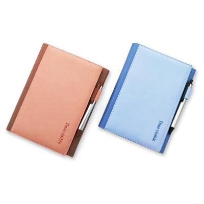 China Custom hardcover magnetic closure PU leather notebook sprial cover with pen for sale