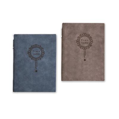 China Soft Cover Promotional Best Quality Artificial Suede PU Leather Notebook With Pen Holder for sale