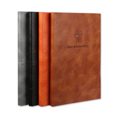 China Custom Softcover Company Stuff Employee Leather Inspirational Notebook for sale