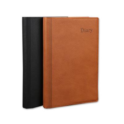 China Soft cover 2018 2019 soft cover customs printing black and brown diary notebook for sale