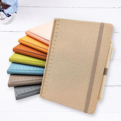 China Hardcover Branded Canvas Thermo Leather Notebook for sale