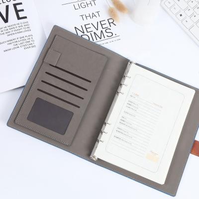 China 2020 ZJ Soft Cover STATIONERY Wholesale 6 Loose Leaf Magnet Button Closure Leather A5 Soft Cover Customized Notebook With Logo for sale