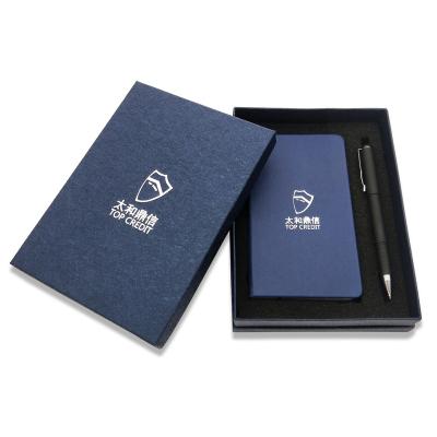 China Custom Leather Gift Set Hardcover PU Notebook Gift Set With Pen for sale