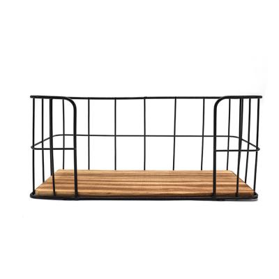 China Wooden Wire Wall Shelf Storage Iron Sliding Rack for sale