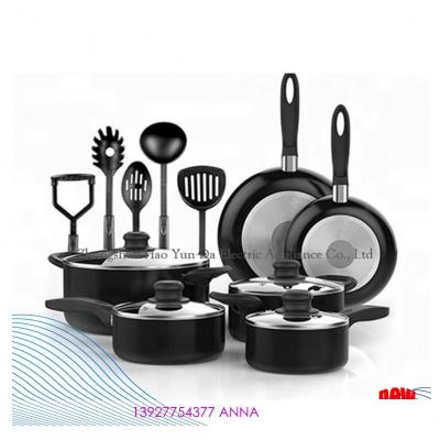 China Sustainable Hot Sale Stainless Steel Non Stick Cooking Pot Set 15 Piece Ceramic Coating Nonstick Cookware Set for sale