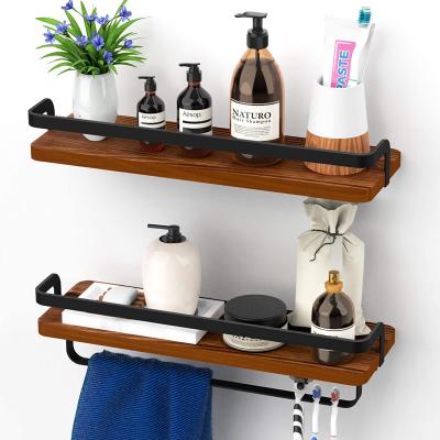 China Small bathroom wall shelves, wall mounted bathroom shelf with towel rail, wall mount bracket for sale