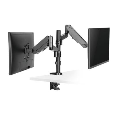 China Premium Fully Adjustable Small Dual LCD Monitor Desktop Mount Shock Absorber Stand For Up To 32 Inch Display for sale