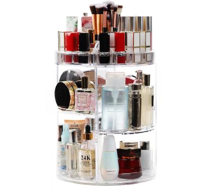 China Small Revolving Makeup Organizer, Larger Capacity Transparent Cosmetic Storage Box Fits Makeup Brushes, Lipsticks for sale