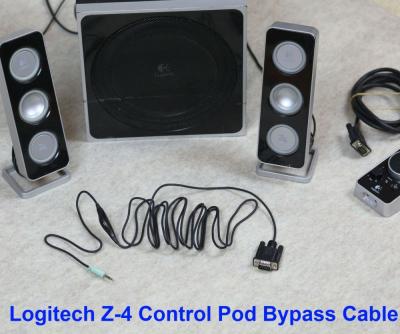 China Metal and plastic control pod bypass cable with volume control for Logitech Z-4 computer speaker z4 for sale