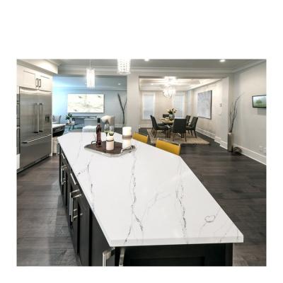 China Wholesale Price Series Anti Pollution White Quartz Countertops Polished Artificial Calacatta Quartz Plate Stone for sale