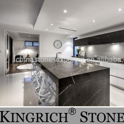 China For wall and flooring countertop marble island kitchedn design, marble top black marquina, black island for sale