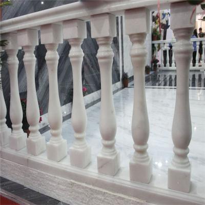 China Solid interior marble baluster for stairs, pillars stone columns, stone fence railing for sale