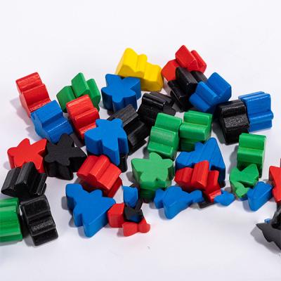 China For Board Game Customized Multiple Color Meeples Wooden Pawns Playing Board Game Pieces for sale