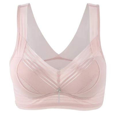 China Seamless No Rims Bra Smooth Skin Cool Underwear Vest Comfortable Gather Bra Suit Set for sale