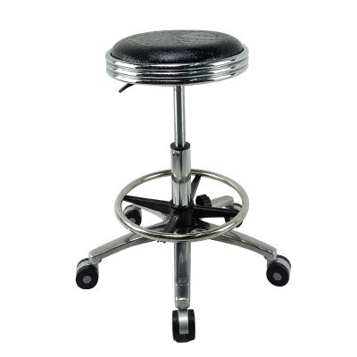 China There are three stainless steel rings on the stool modern outdoor fashion metal barber shoes high quality bar stool salon chairs for sale