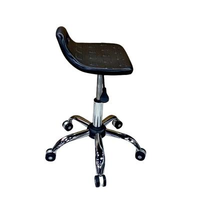 China Light And Strong Modern Style Barber Stool Black Chair With Small Back PU Lab Stool Chair for sale