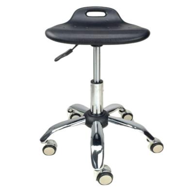 China Round Swivel Seat Stool Salon Dentistry Chair PU Lab Rotation Stool + Metal Base Chair for sale