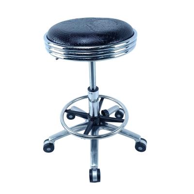 China Contemporary Anti-Static Synthetic Leather Lab Stool With Foot Rest Ring Stylist Chair Bar Stool for sale