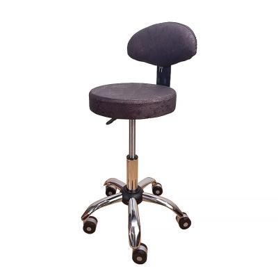 China Dining Contemporary Quality PVC Leather Salon Barber Stool With Backrest Barber Chair for sale