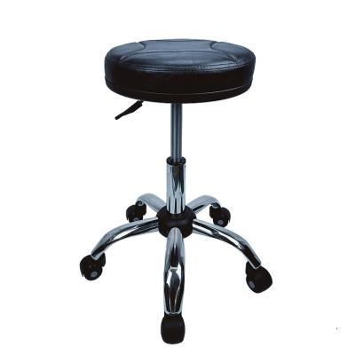 China Wholesale Casino Durable Material Chrome Plated Swivel Bar Stool Rolling Chair With Wheels Barber Stools Adjustable for sale