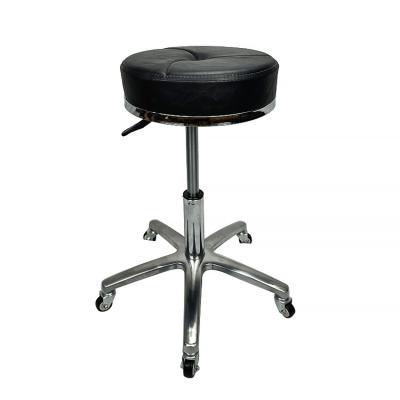 China Durable Material PVC Adjustable Leather Swivel Salon Stool With Round Seat Barber Stool for sale