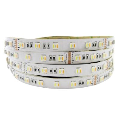 China Indoor& Outdoor DC12v 24V 5m SMD5050 RGB+CCT 5 In 1 RGBWW 30leds/M Flexible Led Strips 60leds/M for sale