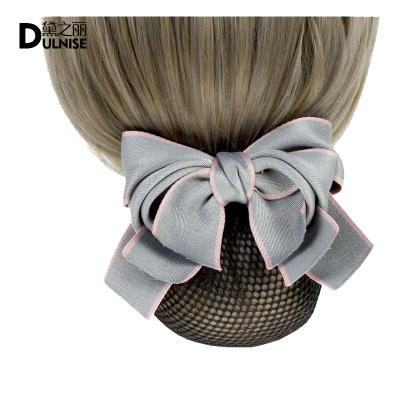 China Fashion high quality pretty lady barrette butterfly clip korean promotional hair cut accessories for women hair bun hair clips net snood hair clip for sale