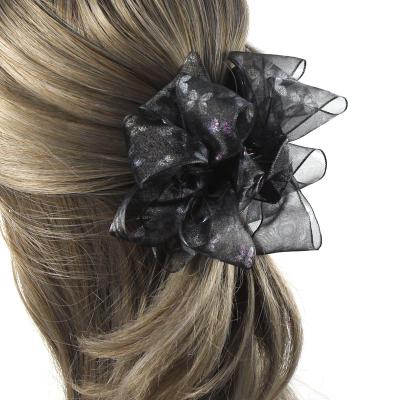 China Fashion Pretty Lady High Quality Fashion All-match High Quality Hair Claw Clips Print Flower Hair Claw Clips for sale