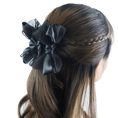 China Durable and high quality pretty lady high quality fashion organza hair bowknot claw clips hair clips for sale