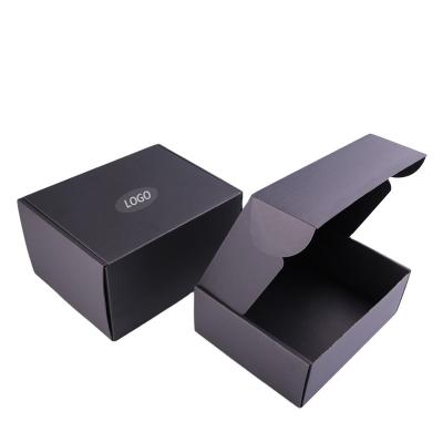 China Recycled Materials Wholesale Custom Black Airplane Box Hot Stamping Foldable Corrugated Shipping Box For Clothes for sale