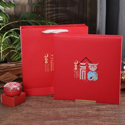 China Recycled Materials Custom Design Red Mid-Autumn Festival Moon Cake Gift Box Candy Cookie Packaging Box for sale