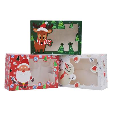 China New High Quality Exquisite Designed Recycled Materials Christmas Gift Box Christmas Cookie Boxes With Clear Window for sale