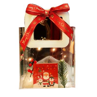 China Recycled Materials Wholesale Luxury Transparent Christmas Candy Gift Tote Bag Plastic Boxes Christmas Gift Box for sale