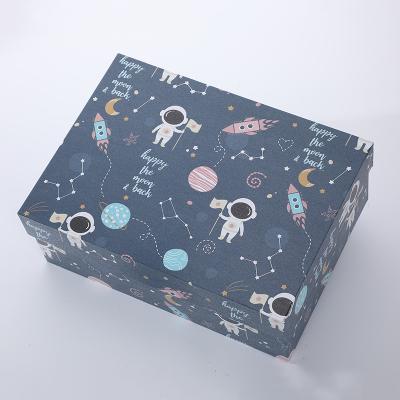 China Reused Materials Logo Beautiful Design Cardboard Gift Custom Box Cartoon Printing Packing Box Large For Sale for sale