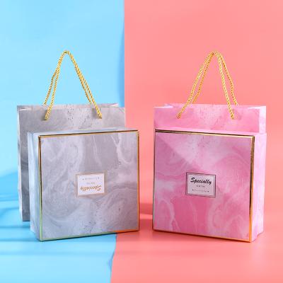 China Good Quality Materials Packaging Marble Box Pattern Recycled Luxury Marble Gift Box With Paper Bag for sale