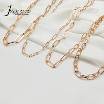 China New Environmental Friendly Jewelry Accessories Copper Gold Plated Brass Link Chain Necklaces for sale