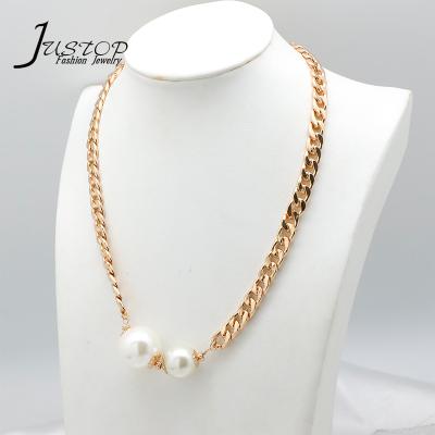 China Environmental Friendly Punk Exaggerated Neck Chain Necklace Chain Female Single Double Bead Retro Necklace for sale