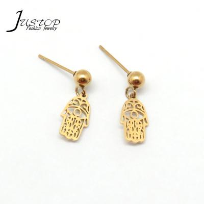 China 2020 Stainless Steel Earrings Environmental Friendly Jewelry Unique Handmade With Eye 18K Gold Earrings Stud Earrings for sale