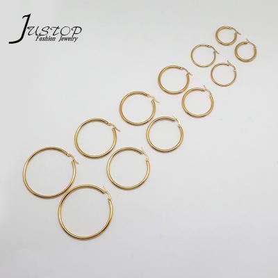 China Large Gold Environmental Friendly Light Weight Hoop Earrings Circle Tube Earrings Jewelry Fashion Earrings For Women for sale