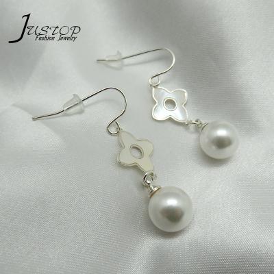 China 2020 fashion jewelry environmental friendly pearl dangle hook earrings latest design of pearl earrings for women for sale